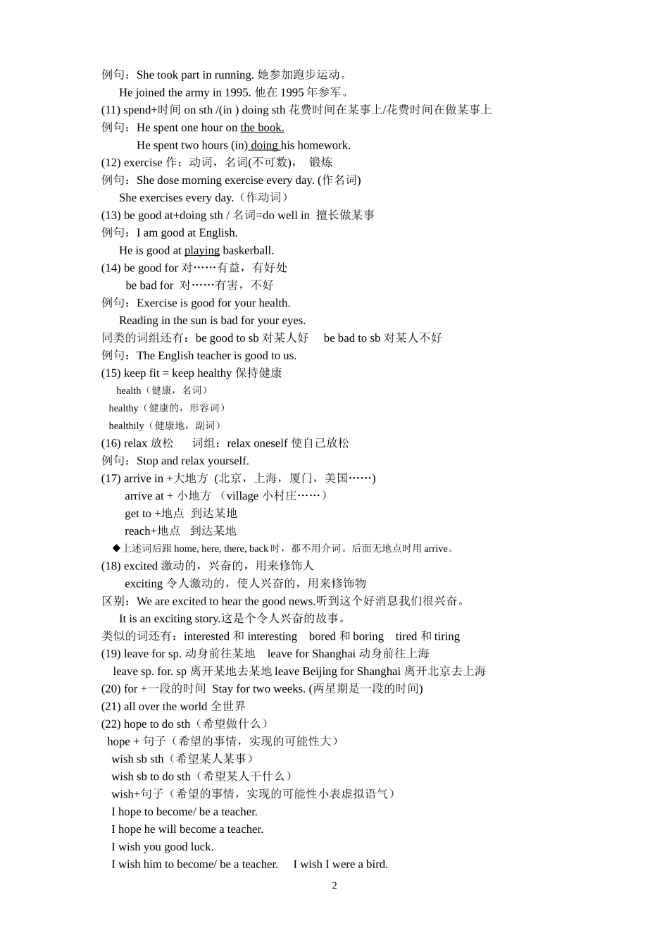 仁爱版英语八年级上册第一单元知识点小结_第2页