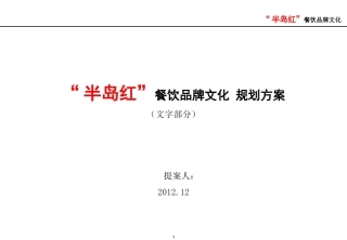 餐饮品牌文化规划PPT