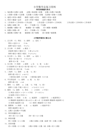 小学六年级数学总复习资料