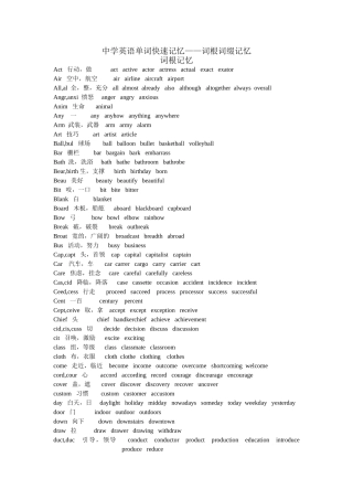 中学英语单词快速记忆