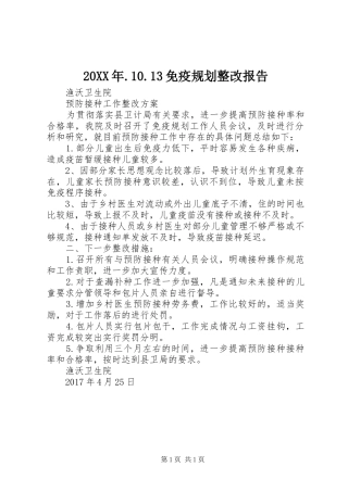20XX年.10.13免疫规划整改报告