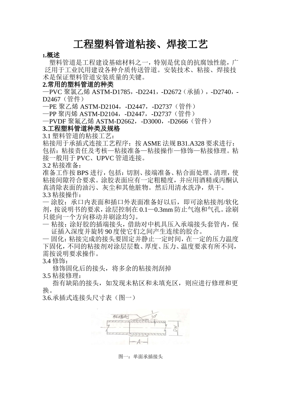 工程塑料管道粘接、焊接工艺_第1页