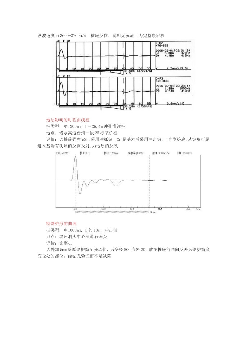 桩基低应变检测曲线实例分析_第2页