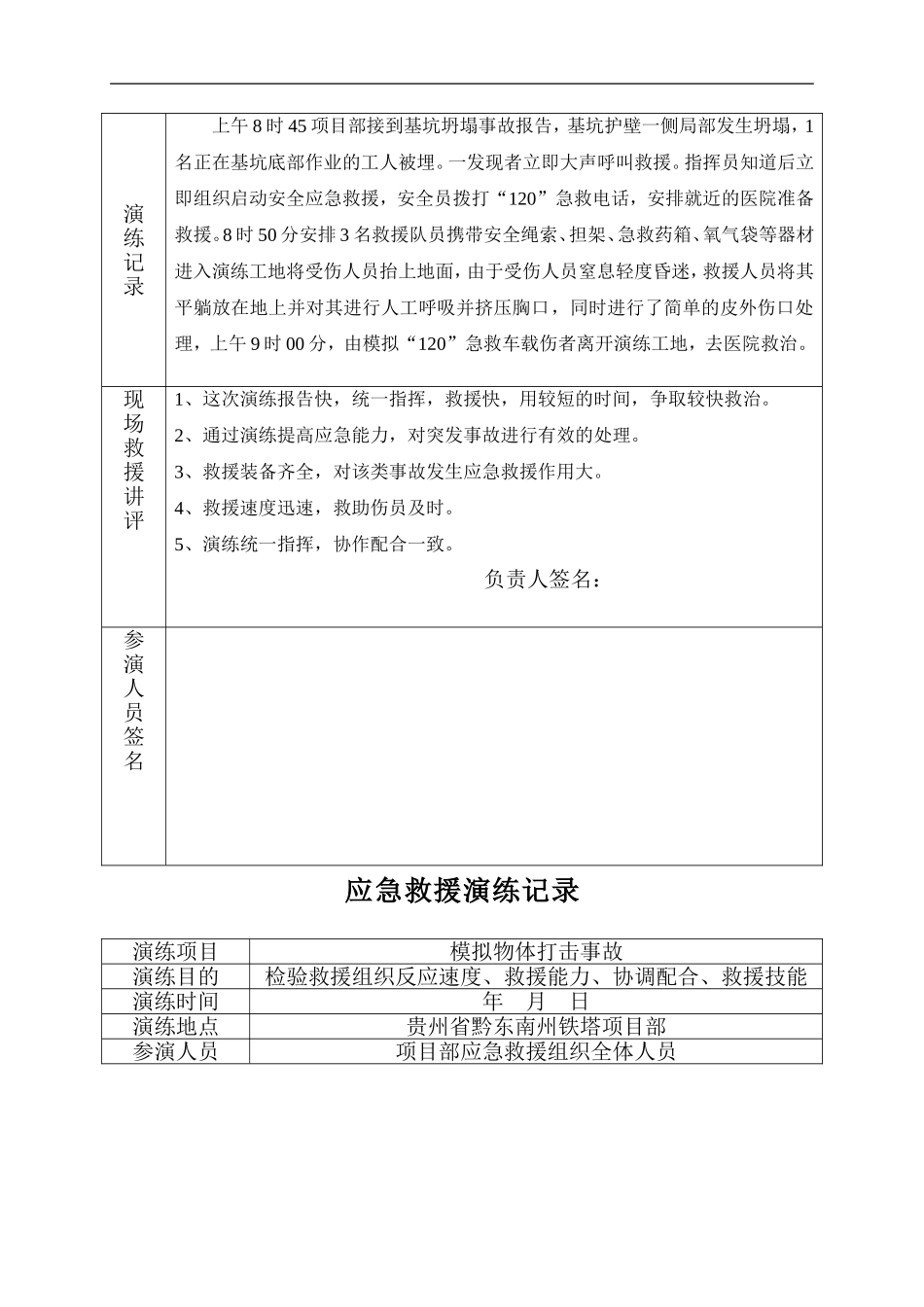 建筑工程各项应急救援演练记录_第3页
