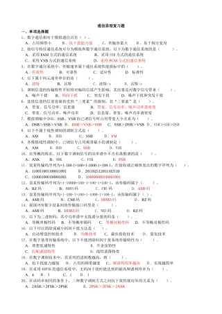 通信原理复习题