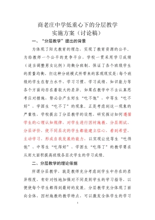 分层教学实施方案