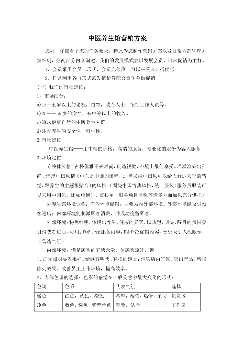 中医养生馆营销方案_第1页