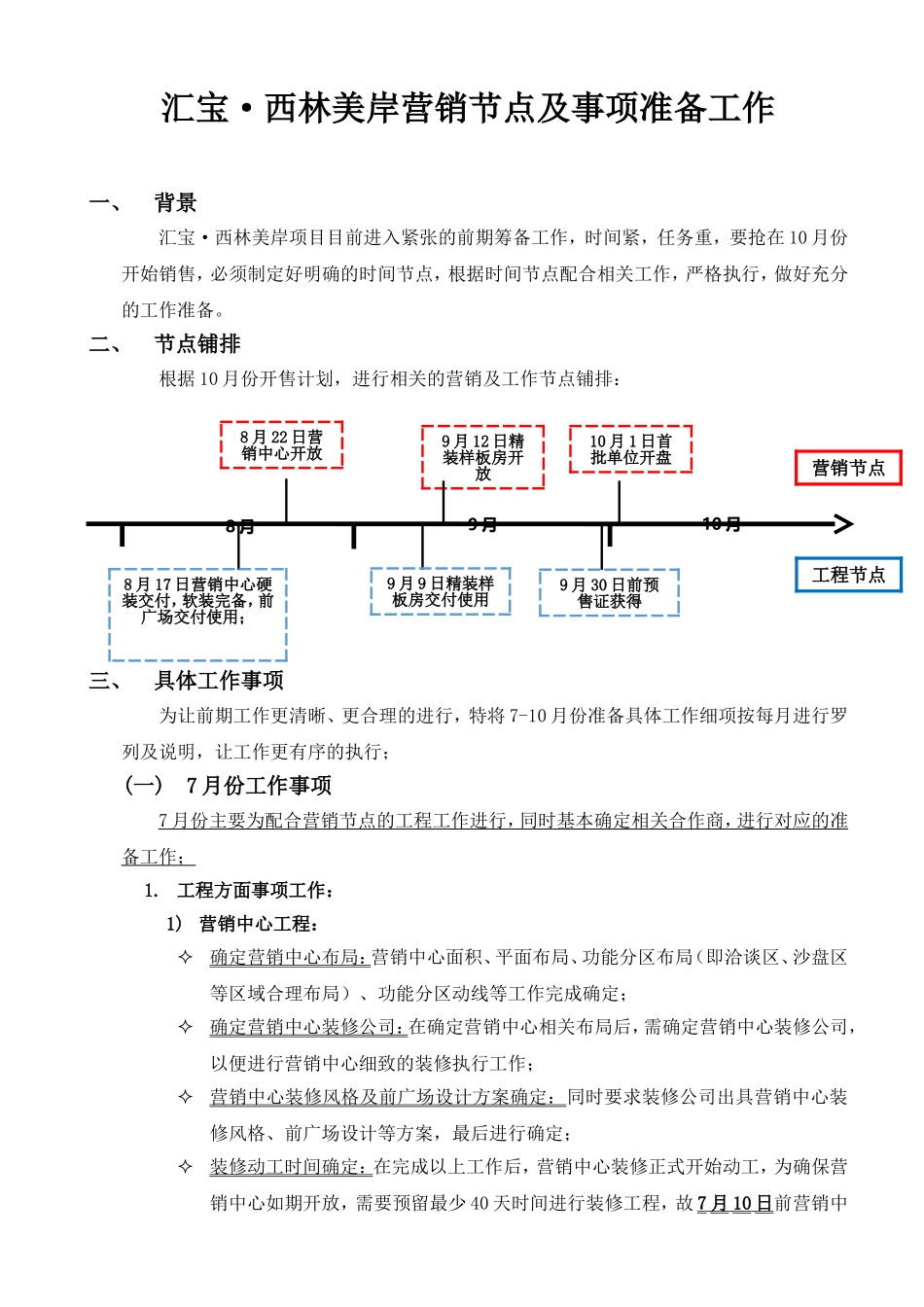 房地产开发营销节点及事项准备工作_第1页