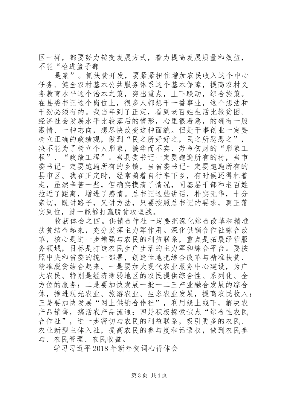 学习总书记20XX年新年致辞心得体会_第3页