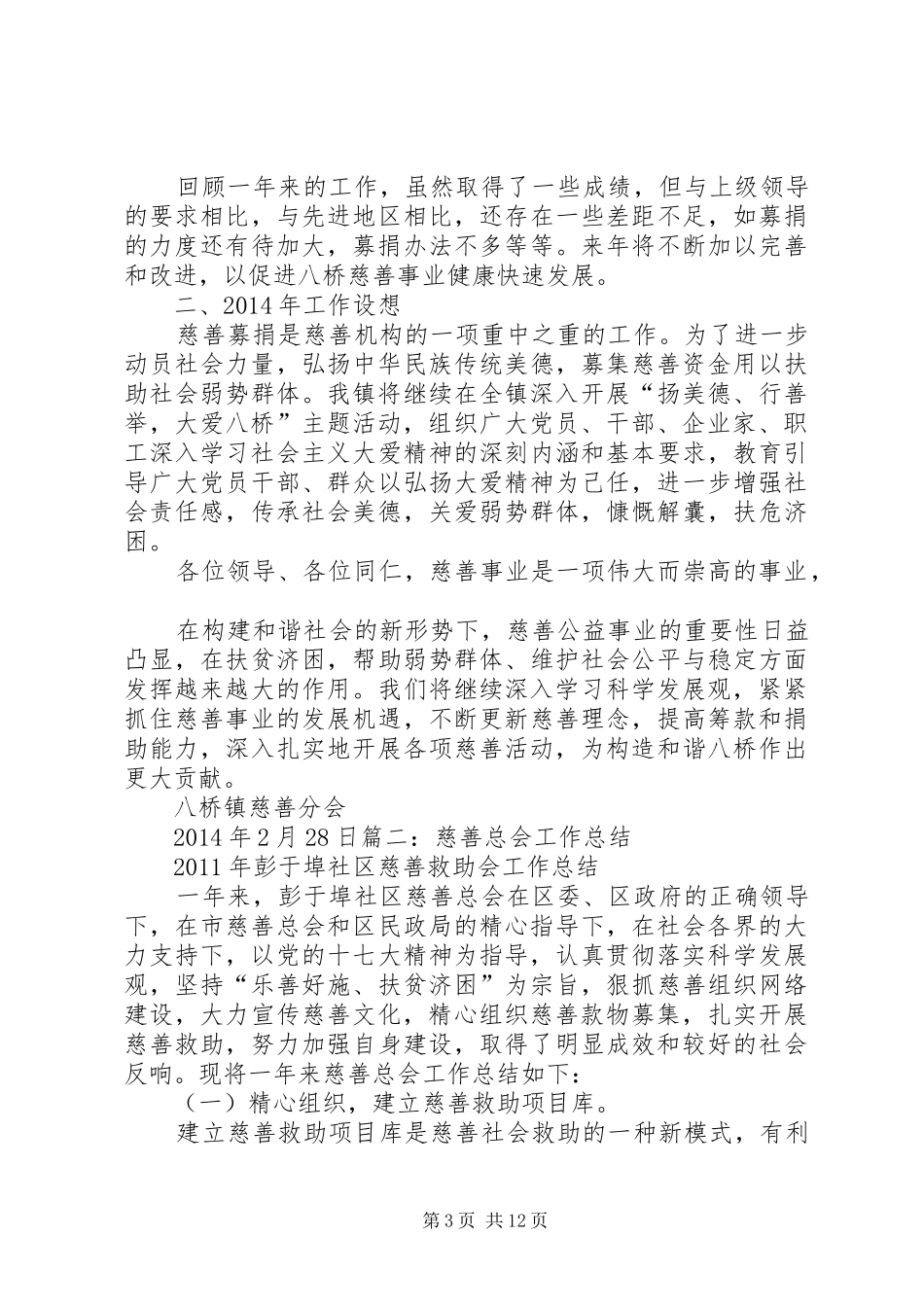 慈善分会XX年工作计划 _第3页