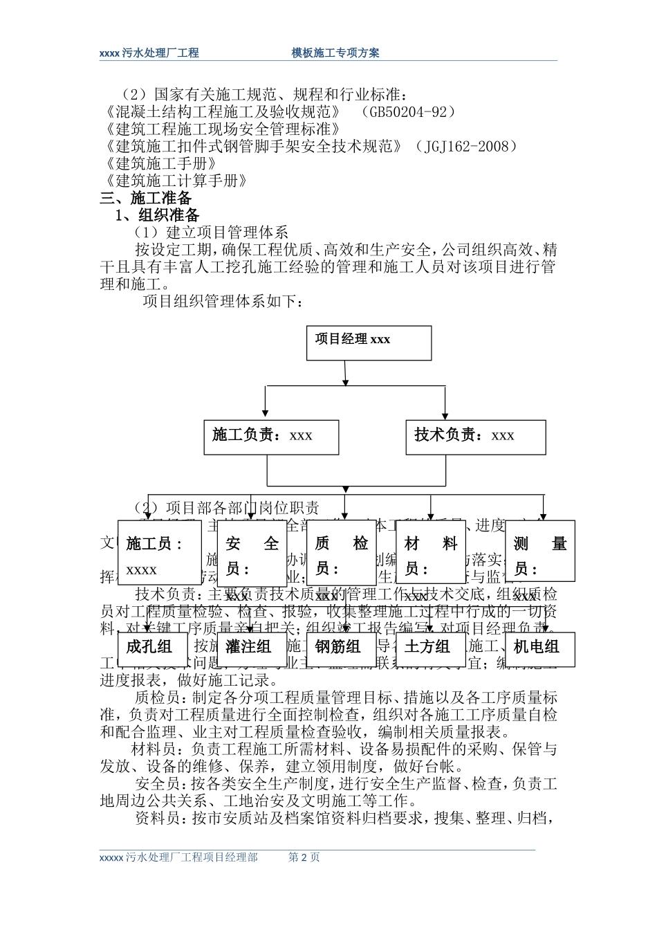 污水处理厂模板专项施工方案_第2页