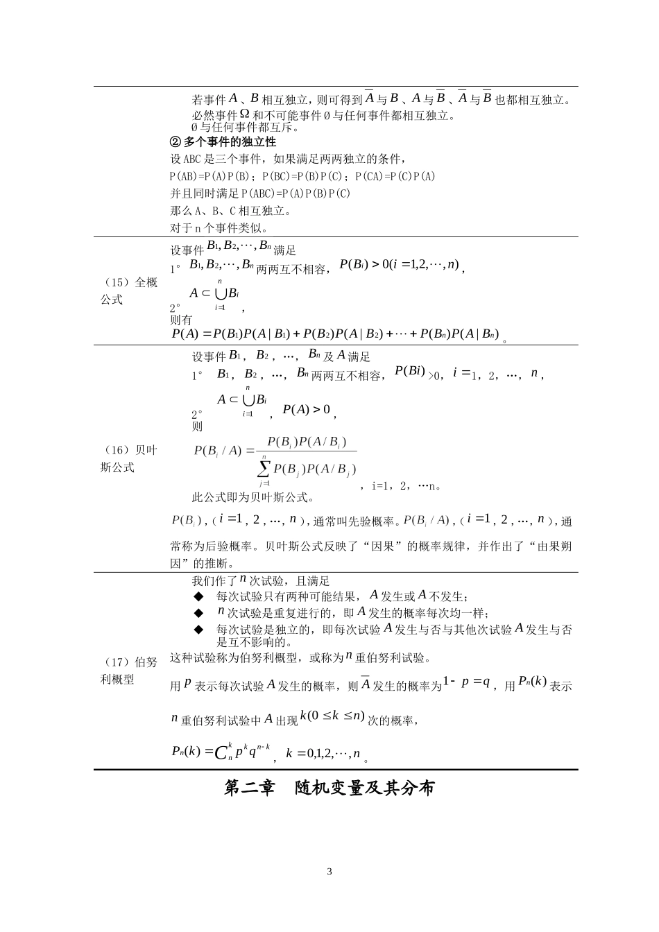 概率统计公式大全(复习重点)_第3页