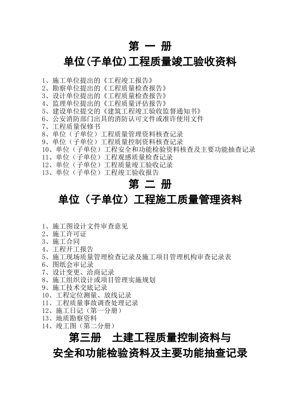 建筑工程竣工资料装订目录 (1)_第1页