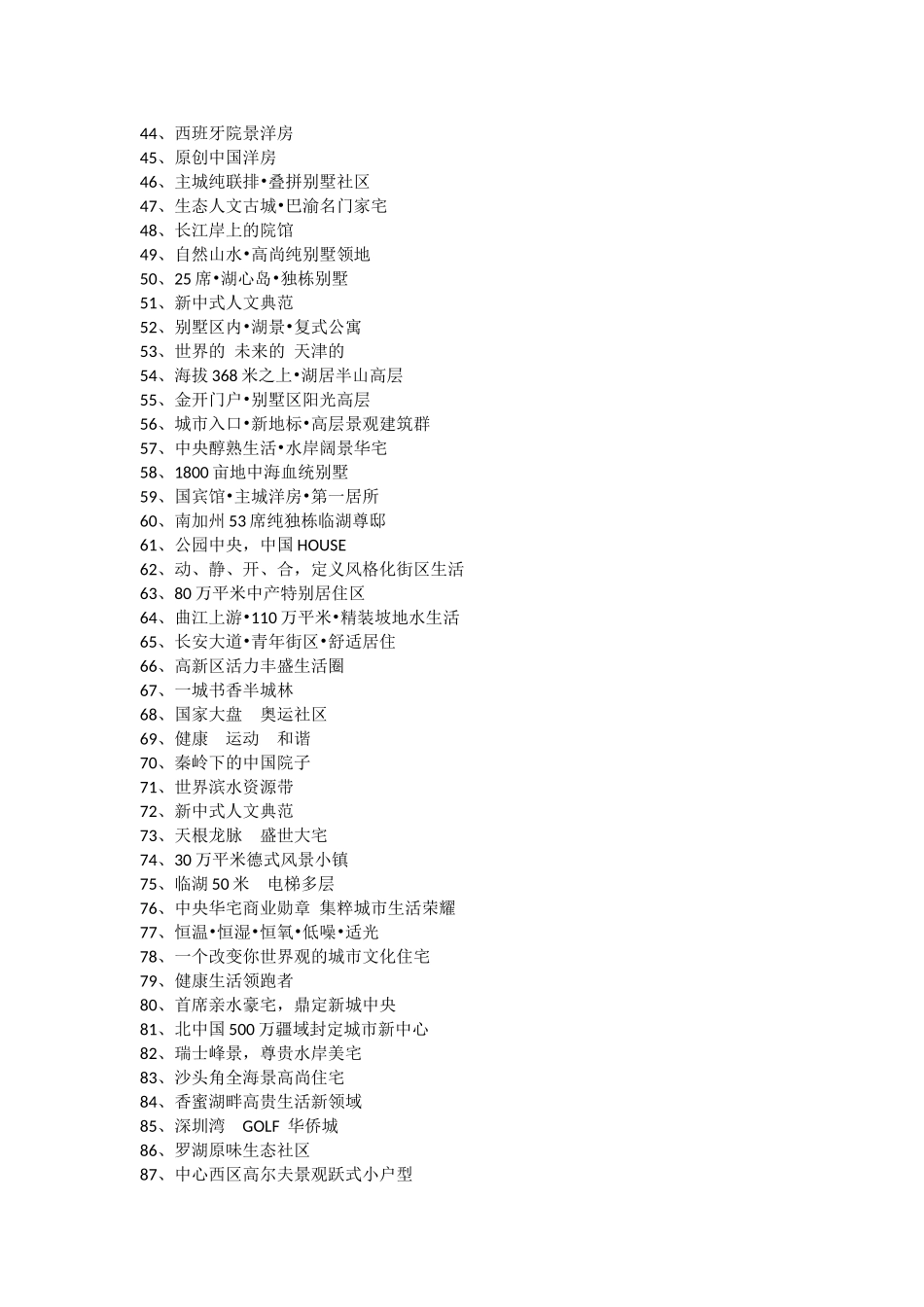 房地产项目300例定位语_第2页