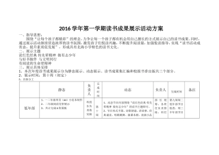读书成果展示活动方案