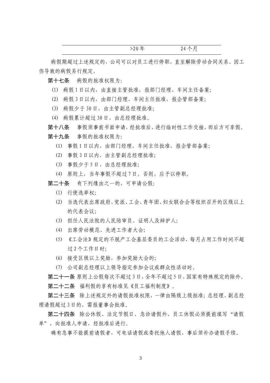 员工考勤及劳动纪律管理制度_第3页