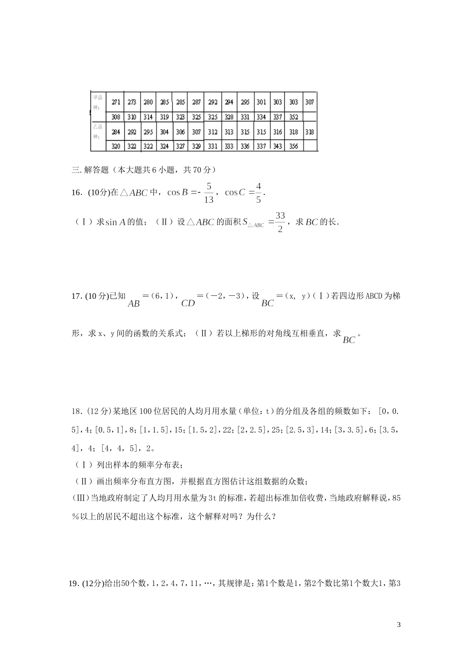 2015上学期高一数学周考11_第3页