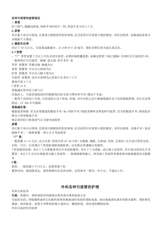 各种引流管的拔管指征