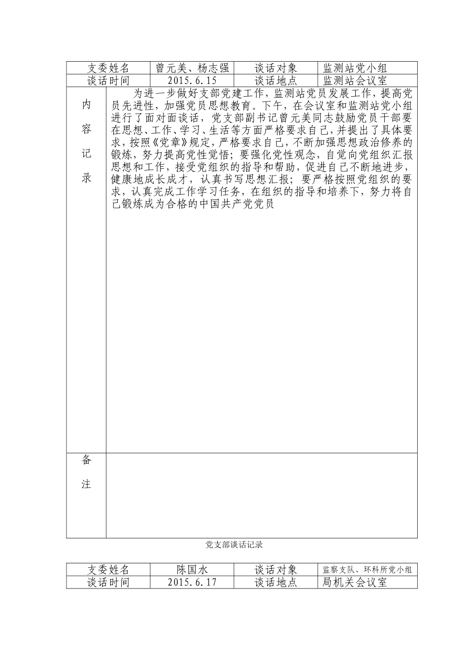 支部委员与党员谈话_第2页