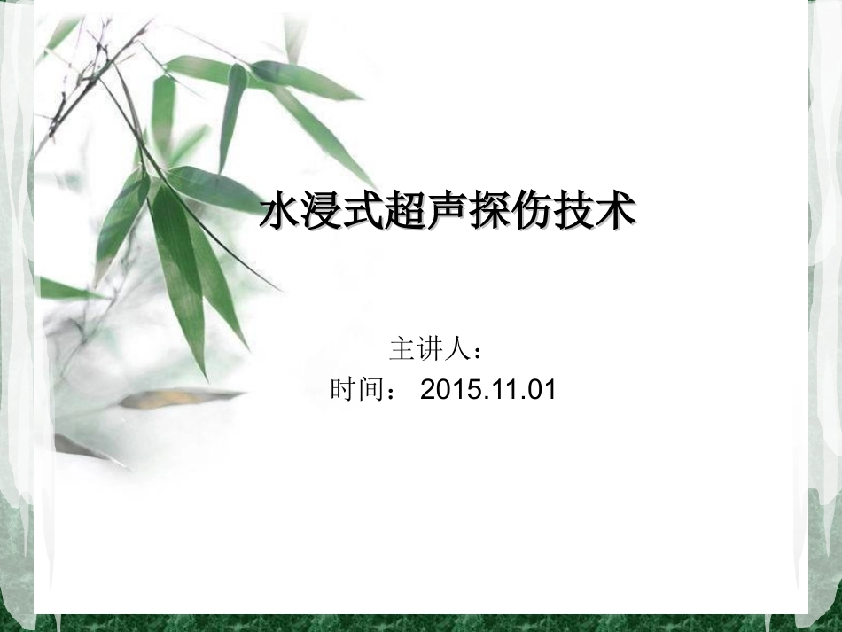 水浸超声检测技术_第1页