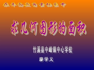在平面直角坐标系中求几何图形的面积