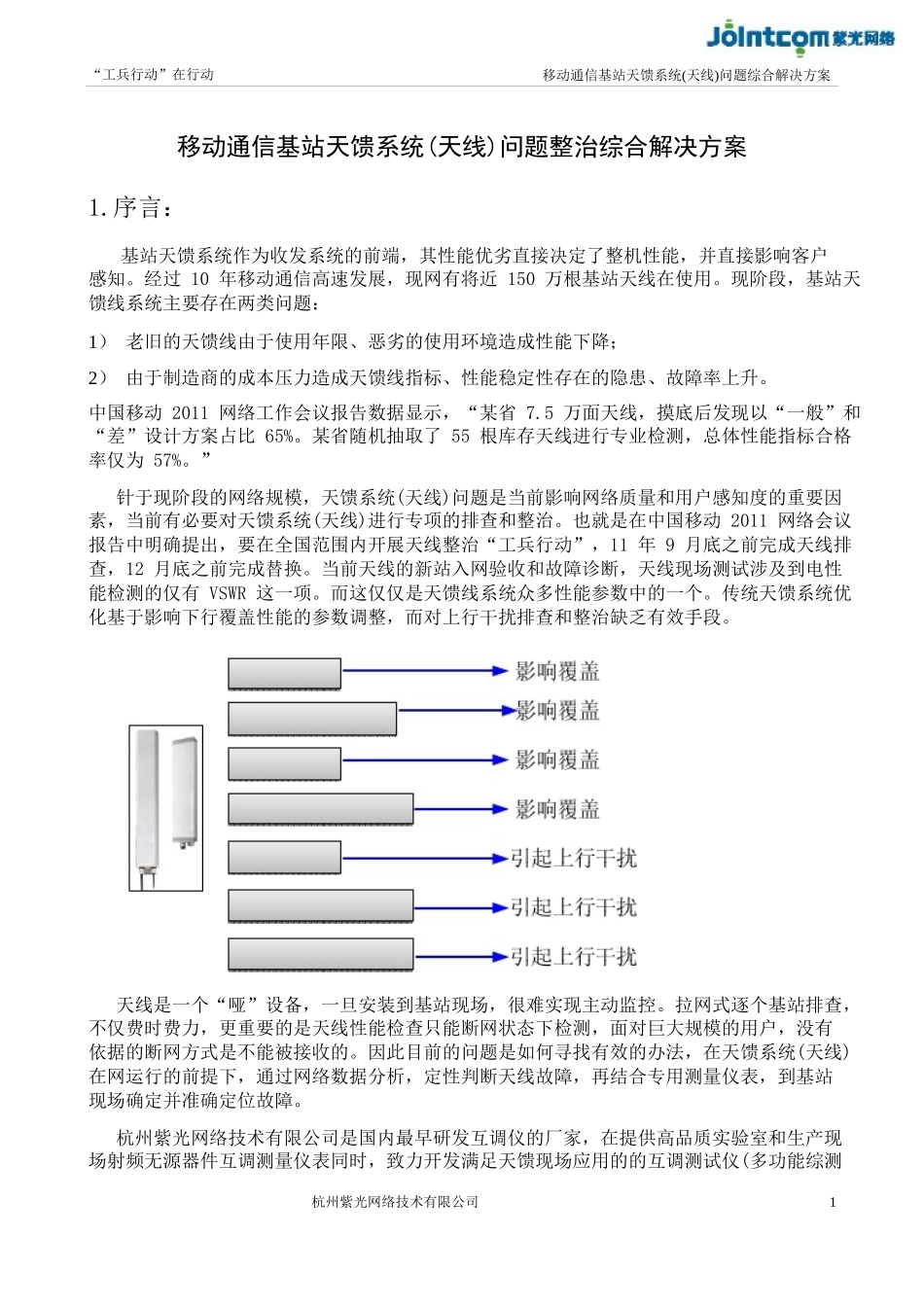 移动通信基站天馈系统(天线)问题整治综合解决方案_第1页