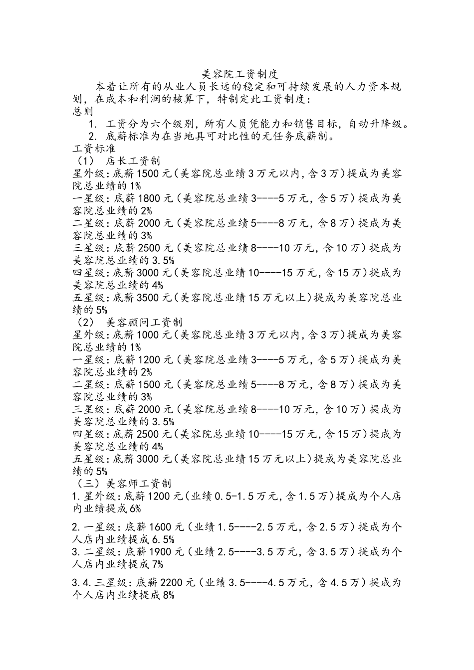 美容院工资制度_第1页