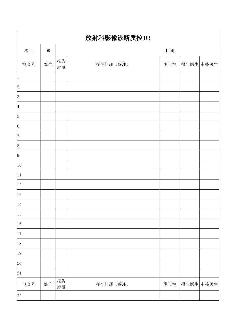 放射科影像诊断质控DR_第1页
