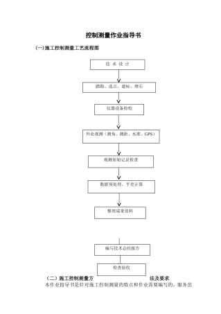 控制测量作业指导书