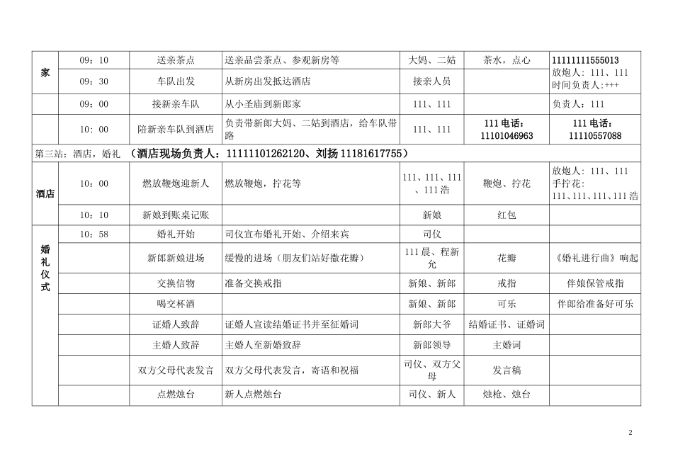 婚礼流程表新_第2页