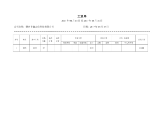 个人工资条模板