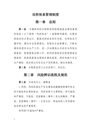 双控体系管理制度