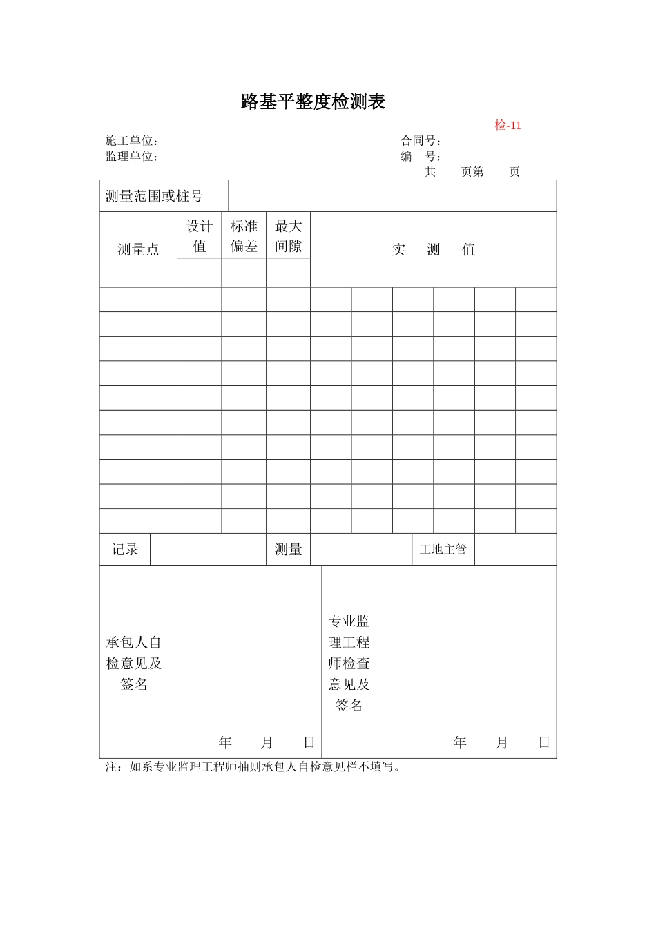 高程测量记录表 (2)_第3页