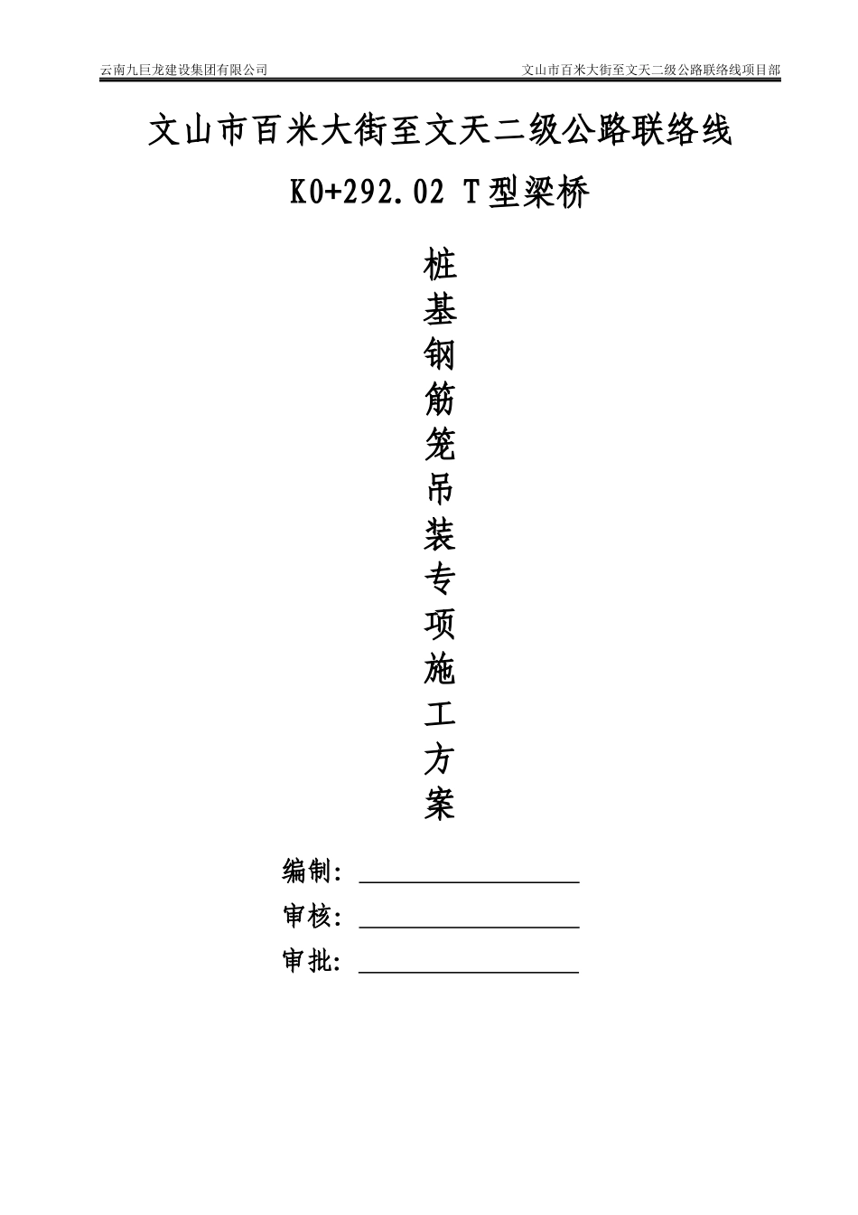 桥梁桩基钢筋笼吊装专项方案_第1页