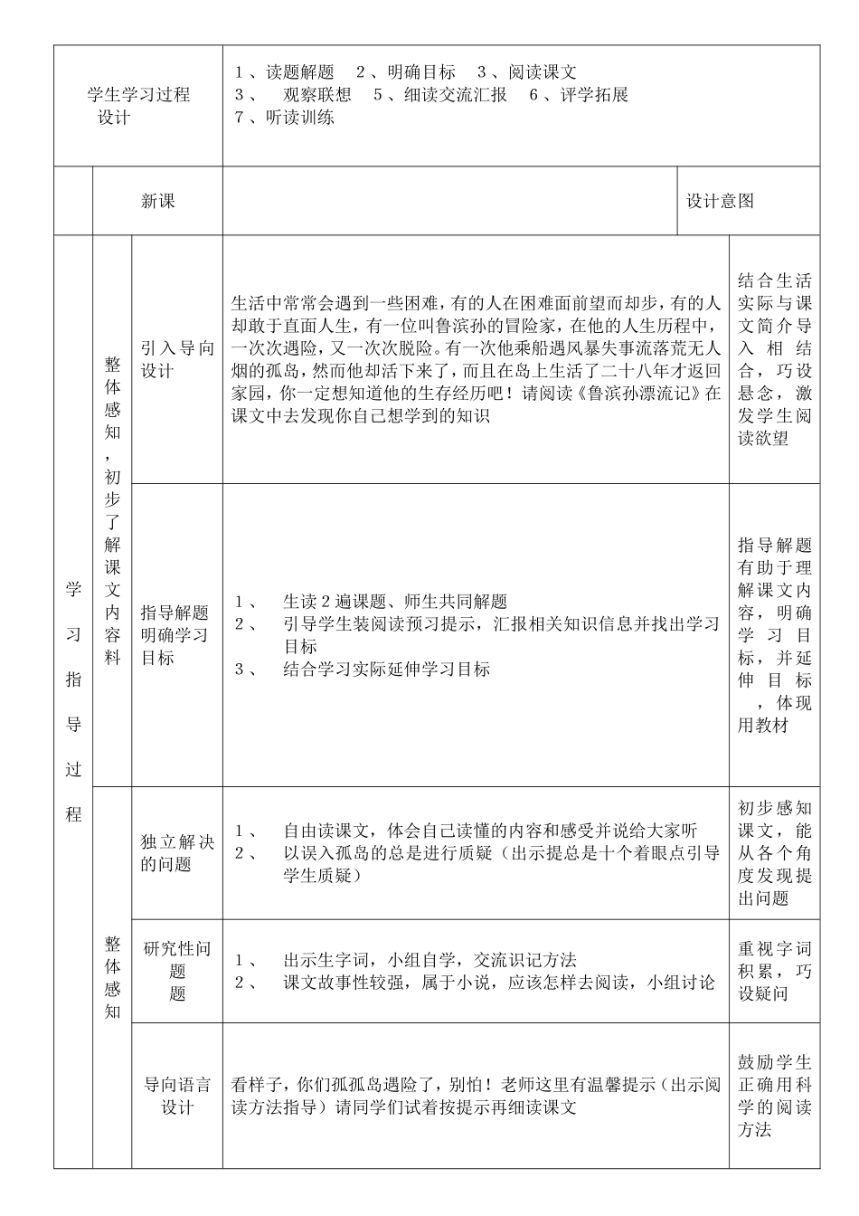 鲁宾孙教学设计1_第2页