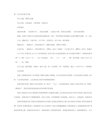 第一单元知识要点归纳