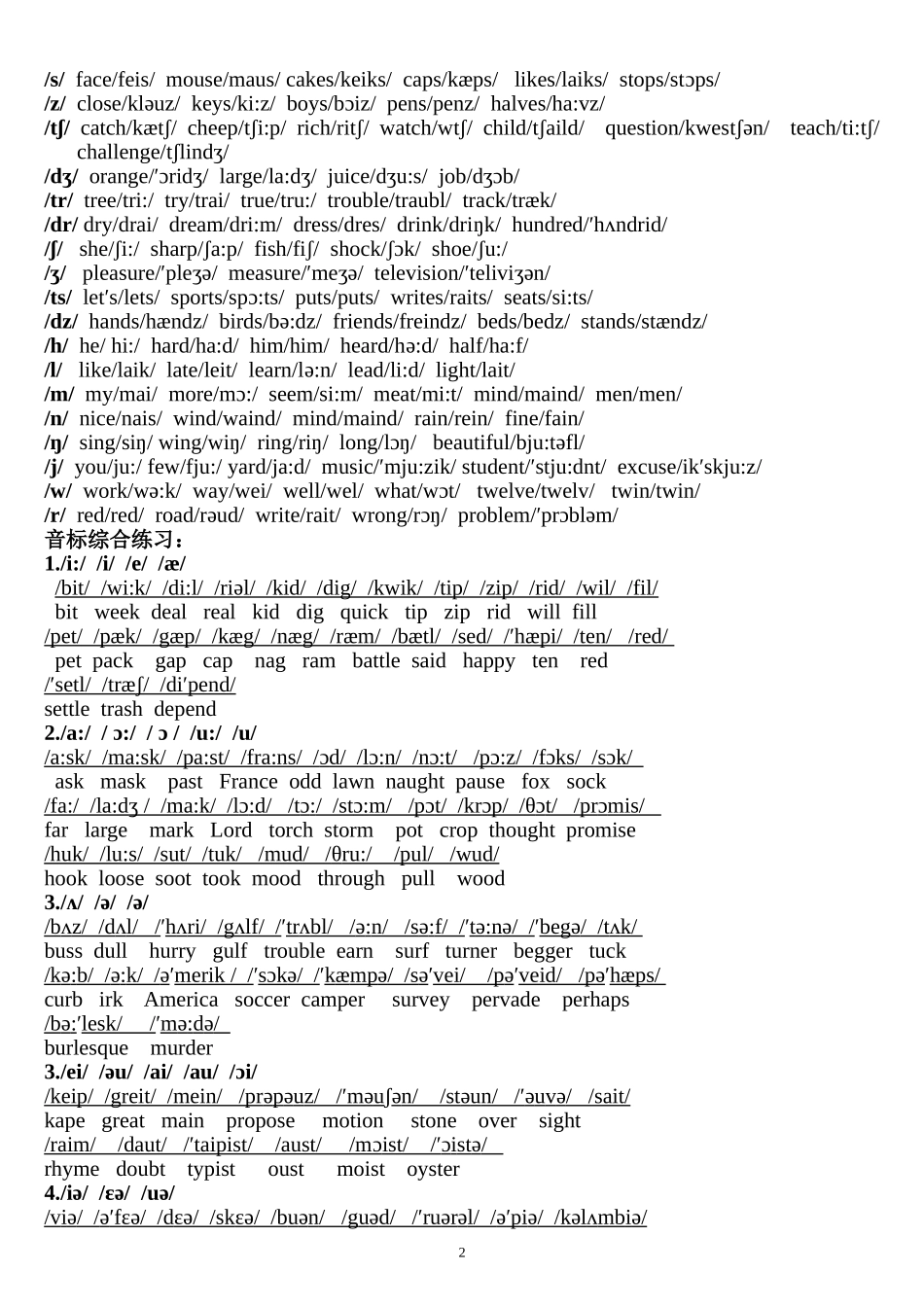 英语音标学习资料_第2页
