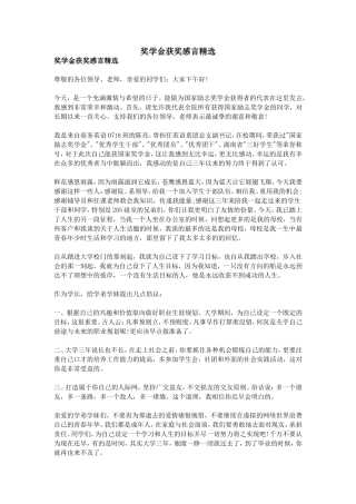 奖学金获奖感言精选