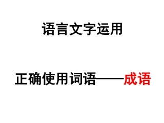 成语MicrosoftPowerPoint演示文稿
