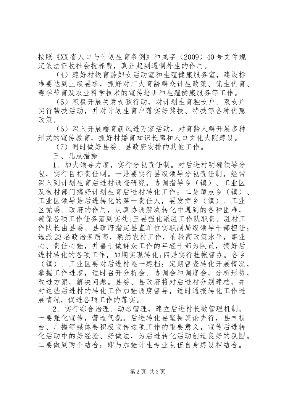 计划生育进村转化工作总结 _第2页