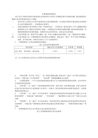 经费预算表格格式