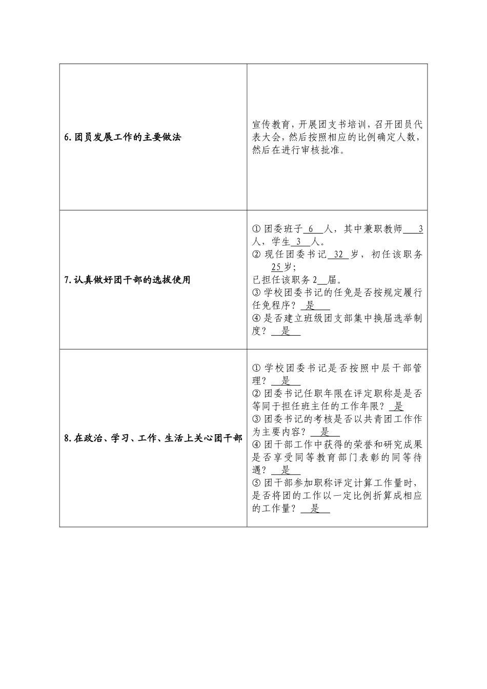 中学共青团工作自查情况统计表_第2页