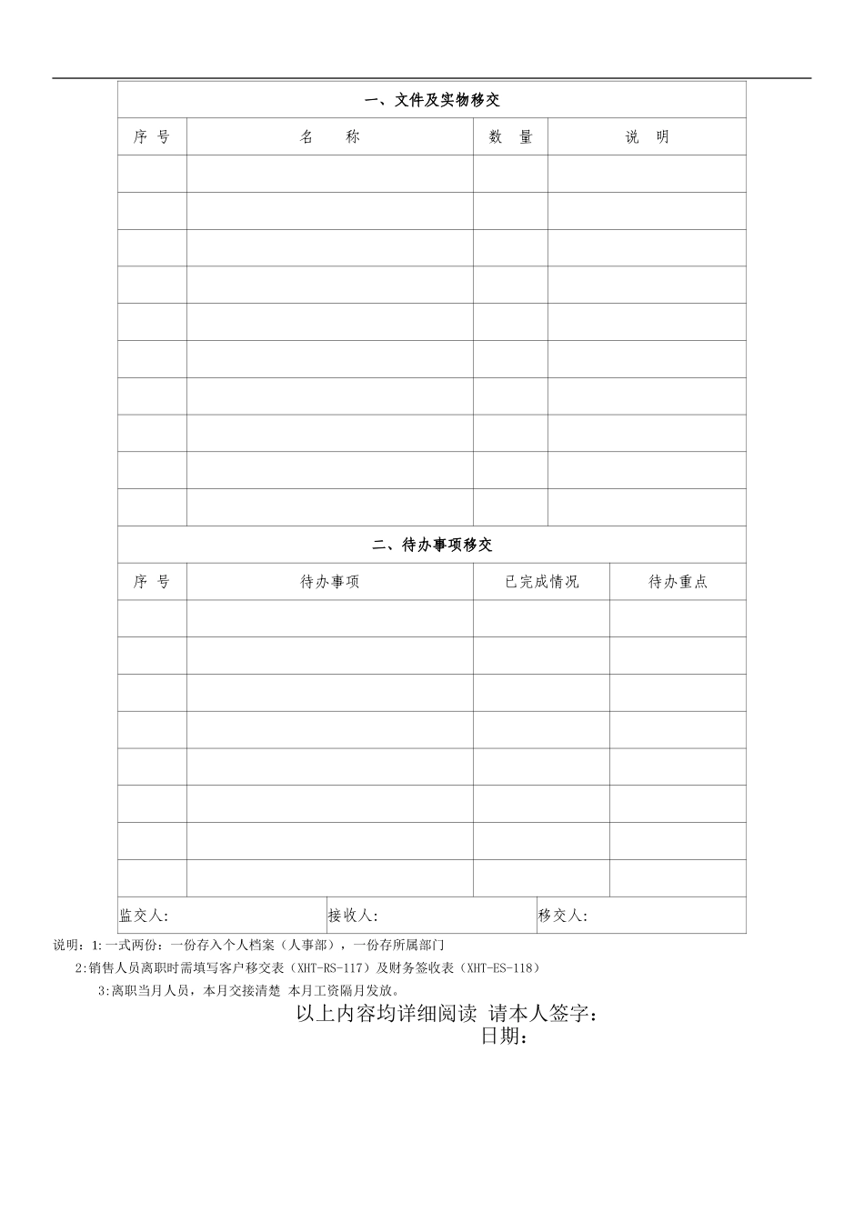离职人员工作交接表_第2页