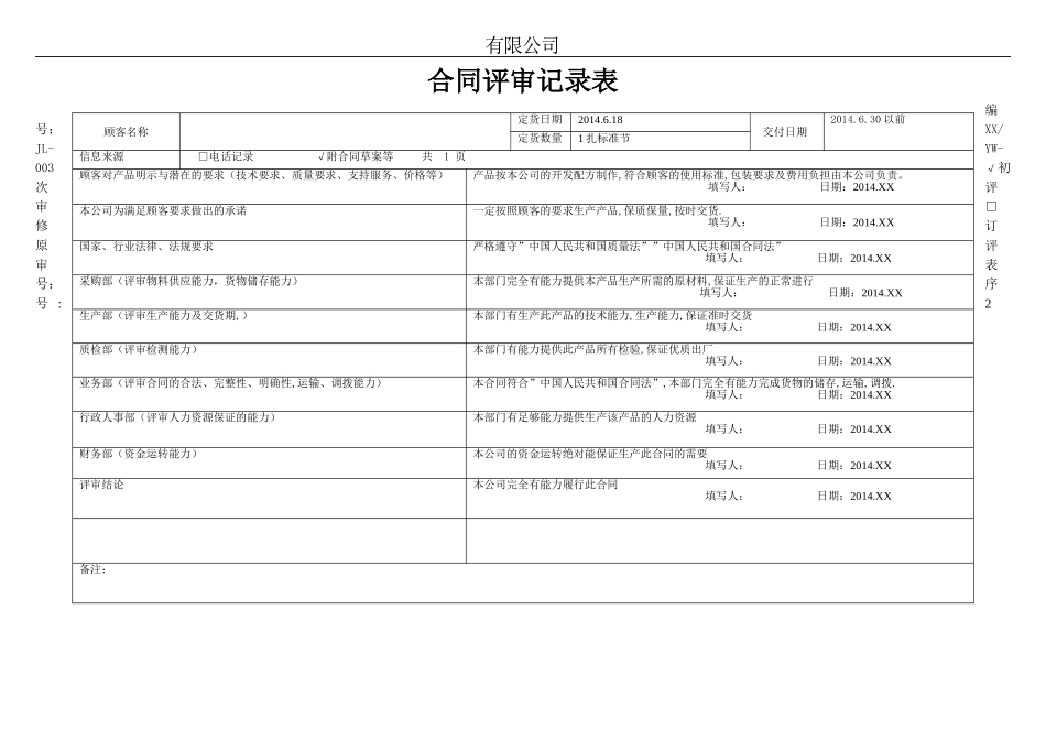 合同评审记录表_第2页