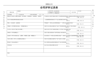 合同评审记录表