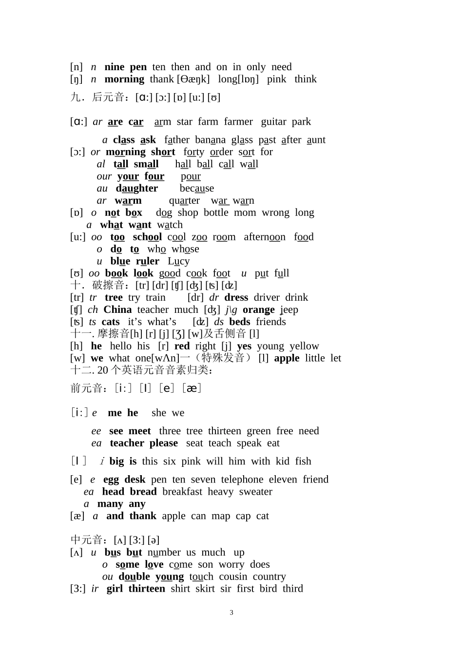初一英语音标入门_第3页