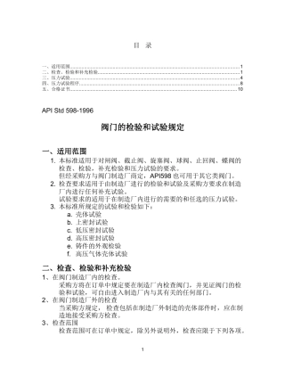 阀门的检验和试验规定