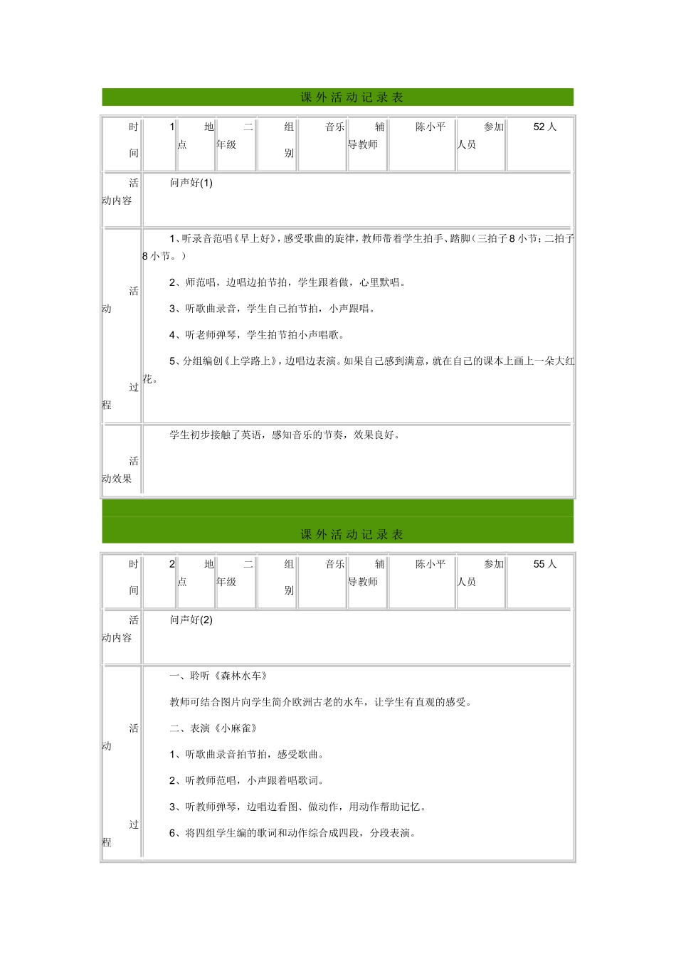 音乐课外活动记录_第1页