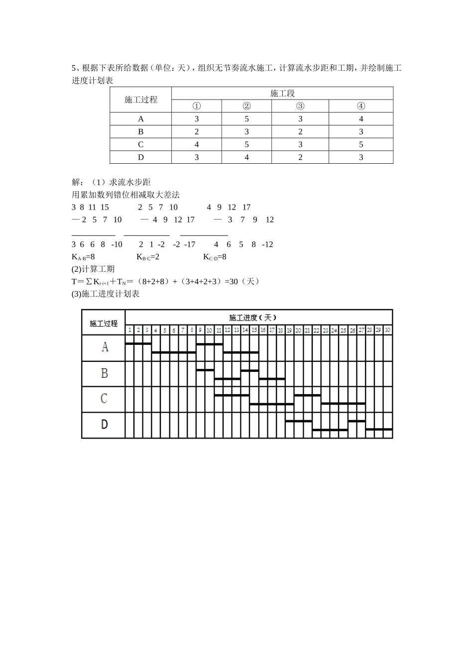 流水施工测验题(含答案)_第3页