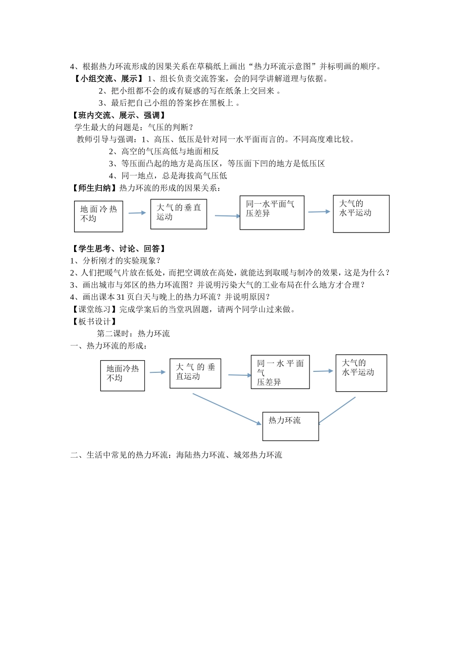 热力环流教学设计文档_第2页